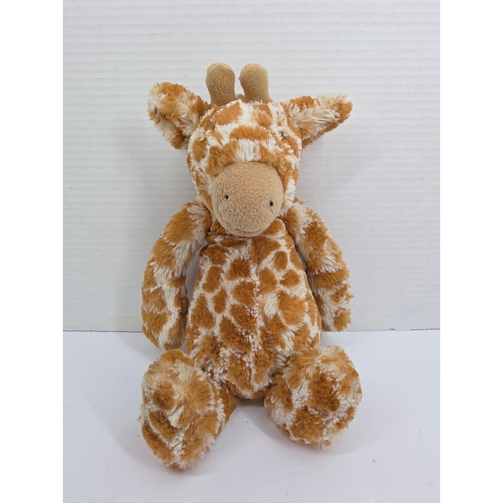 Jellycat Bashful Giraffe Medium Plush Stuffed Animal Orange Cream Spotted 12"